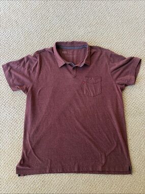 Levi's Men's Burgundy Polo with Chest Pocket size XXL